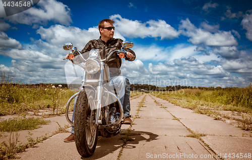 Image of Biker on a motorcycle