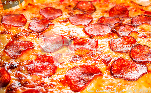 Image of Pepperoni pizza closeup