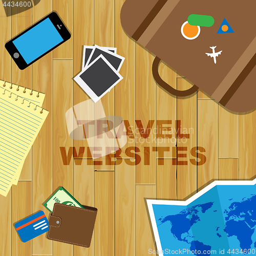 Image of Travel Websites Indicates Tours Explore And Journey