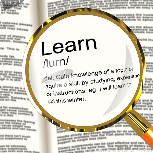 Image of Learn Definition Magnifier Showing Knowledge Gained And Study