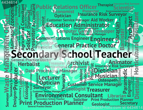 Image of Secondary School Teacher Represents Words Senior And Occupations