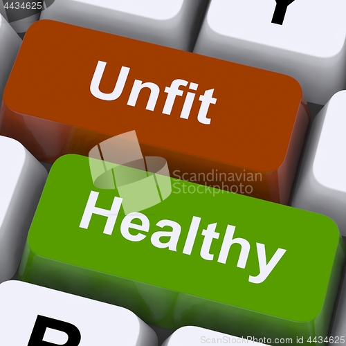 Image of Healthy And Unfit Keys Show Good And Bad Lifestyle