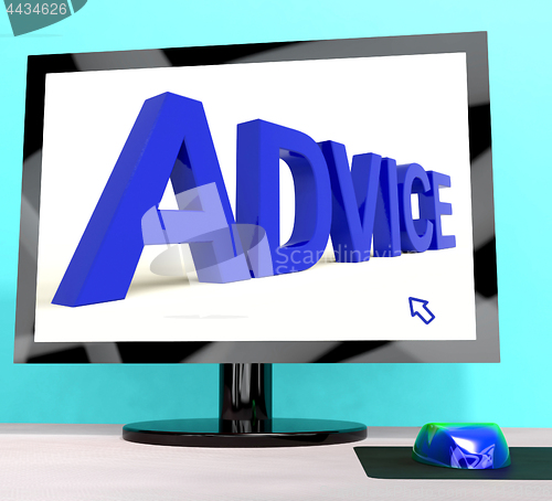 Image of Advice Word On Computer Screen Showing Assistance