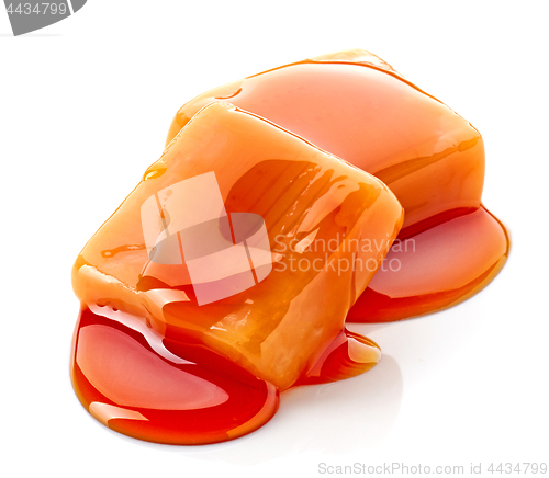 Image of caramel candies and sauce