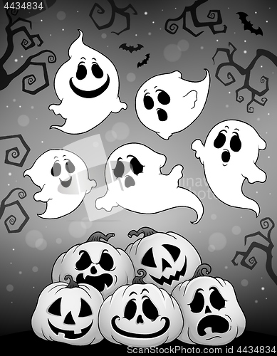 Image of Halloween image with ghosts theme 6