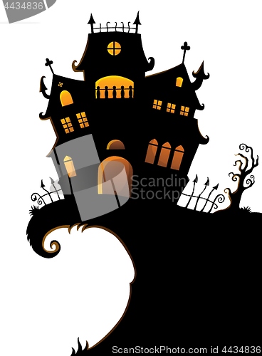 Image of Halloween house silhouette theme 1