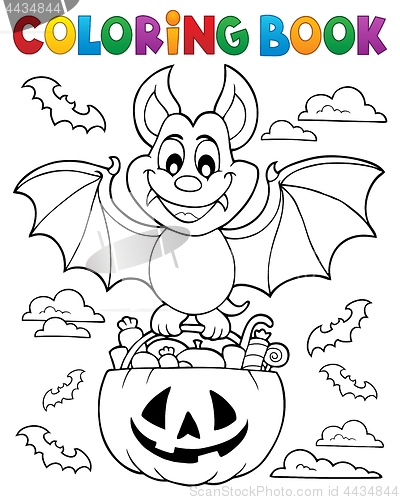Image of Coloring book Halloween bat theme 1
