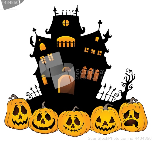 Image of Halloween house silhouette theme 4