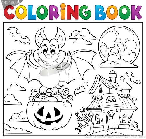 Image of Coloring book Halloween bat theme 2