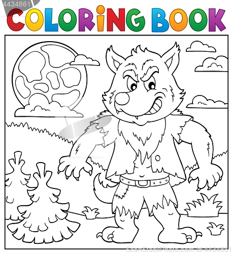 Image of Coloring book werewolf topic 2