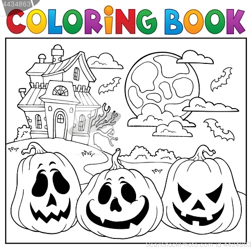 Image of Coloring book with Halloween pumpkins 2