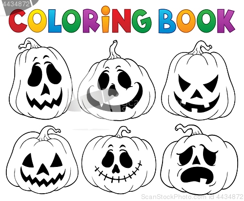 Image of Coloring book with Halloween pumpkins 3
