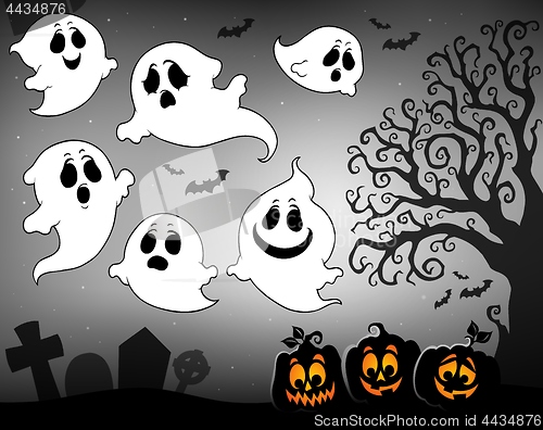 Image of Halloween image with ghosts theme 3