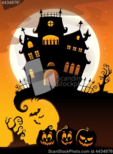 Image of Halloween house silhouette theme 3