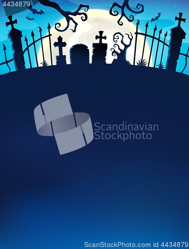 Image of Cemetery gate silhouette theme 7