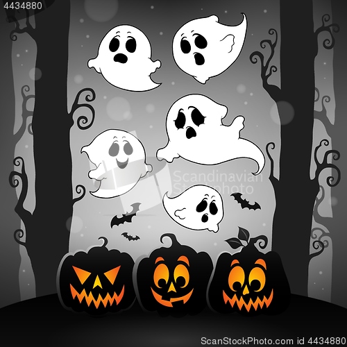 Image of Halloween image with ghosts theme 4