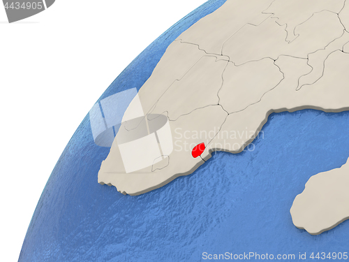 Image of Swaziland on globe