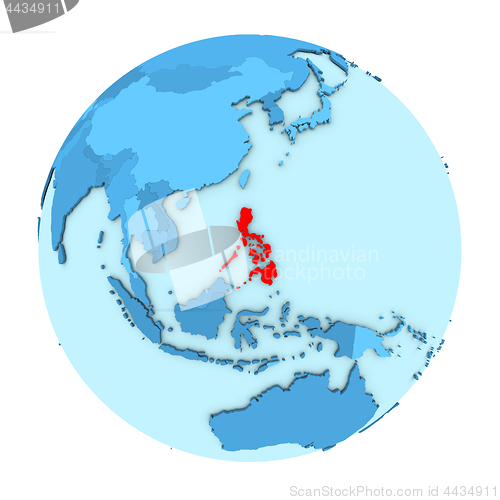 Image of Philippines on globe isolated