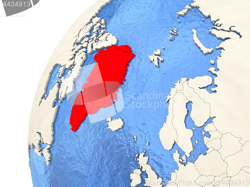 Image of Greenland on globe