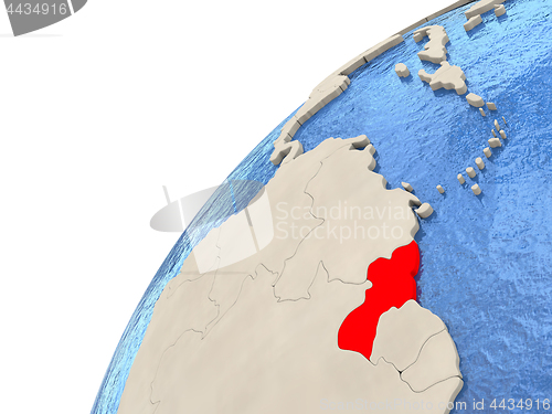 Image of Guyana on globe
