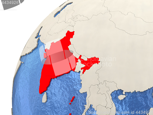 Image of India on globe