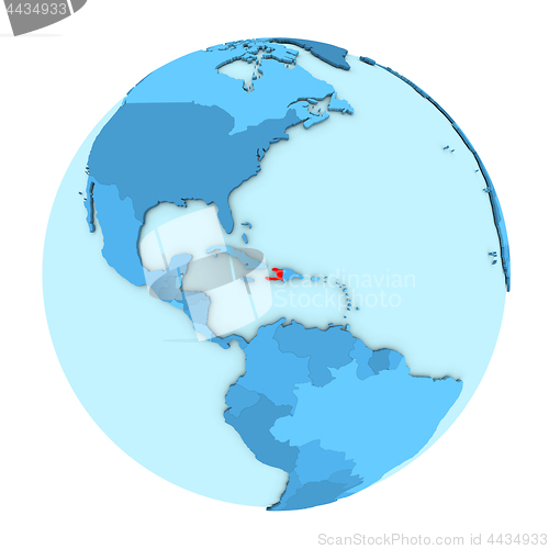 Image of Haiti on globe isolated