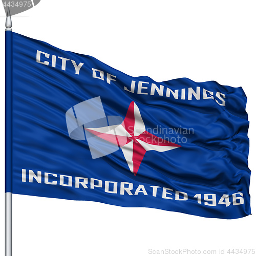 Image of Jennings City Flag on Flagpole, USA