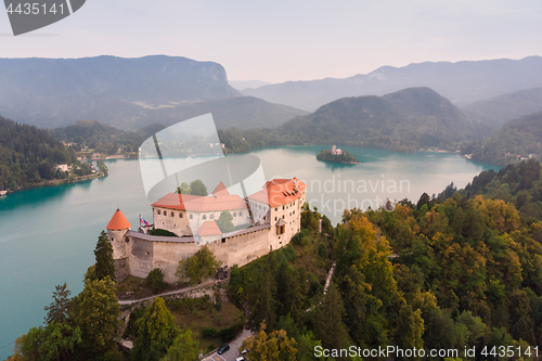 Image of Medieval castle on Bled lake in Slovenia