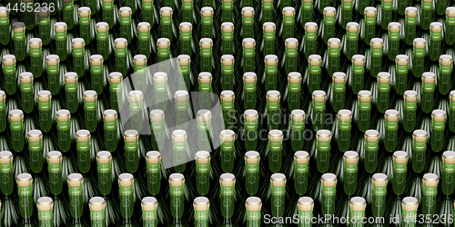 Image of Rows with champagne bottles