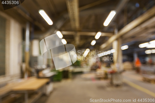 Image of blurred factory workshop background