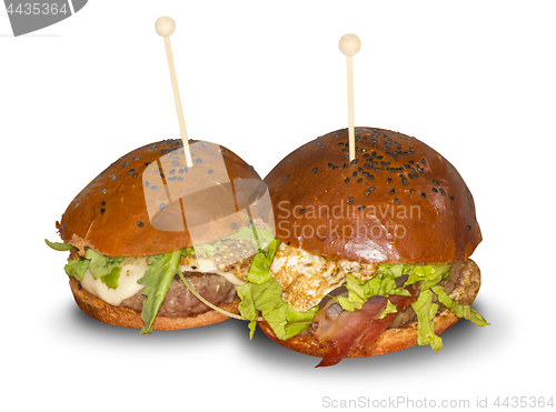 Image of Fresh tasty burger isolated on white background