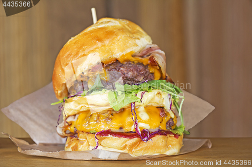 Image of Fresh and tasty burger on the street market