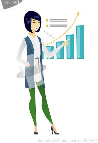 Image of Successful business woman pointing at chart.