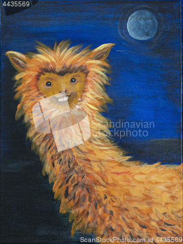 Image of a llama acrylic painting