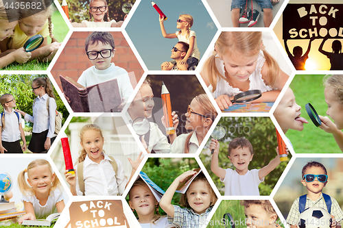 Image of Happy children playing outdoors at the day time.