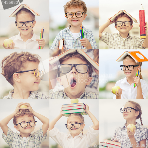 Image of Happy children playing outdoors at the day time.