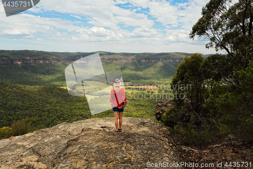 Image of Taking in the magnificent views of valley and mountain escarpmen