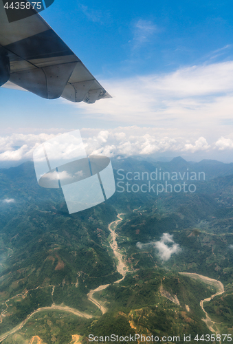 Image of Nepal and Himalayas landscape view from airplane