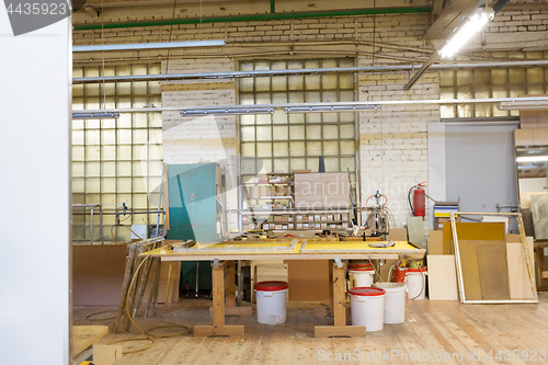 Image of woodworking factory workshop