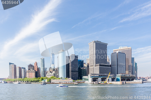 Image of Panoramic view of Lower Manhattan, New York City, USA