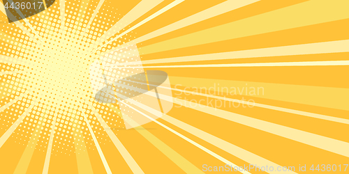 Image of yellow sun pop art background