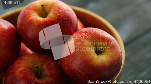 Image of Closeup of red apples in bowl