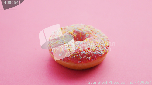 Image of Sweet pink glazed doughnuts