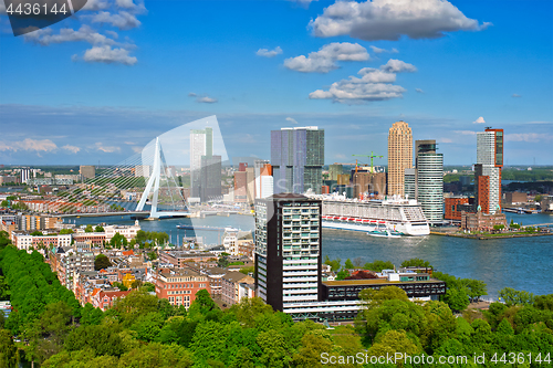 Image of View of Rotterdam city and the Erasmus bridge 