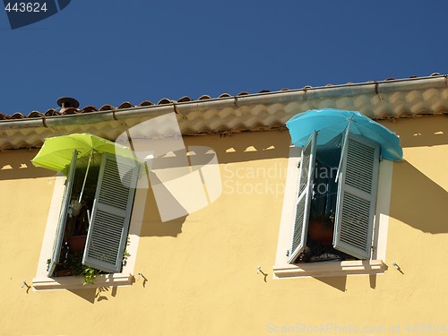 Image of windows and umbrellas