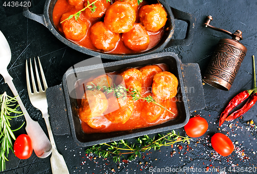 Image of meatballs with tomato sauce 