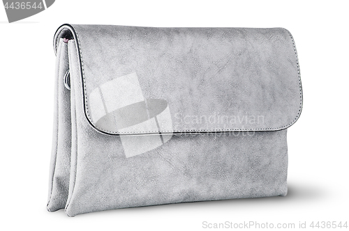 Image of Elegant gray female clutch bag rotated