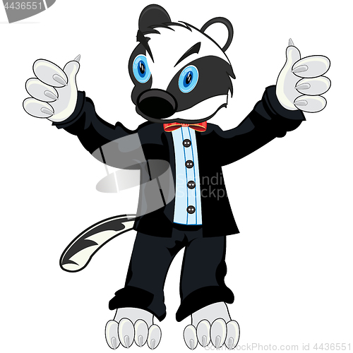 Image of Cartoon of the badger in fashionable suit