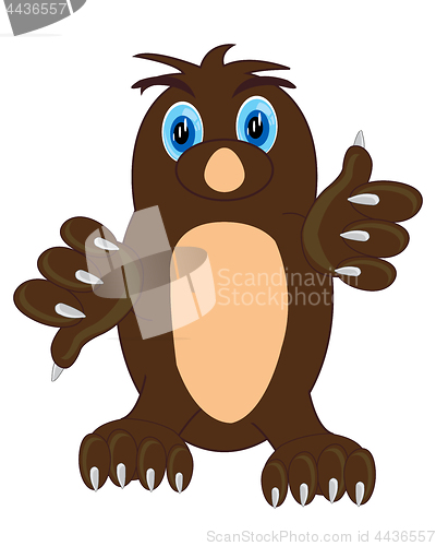 Image of Cartoon animal digger mole on white background