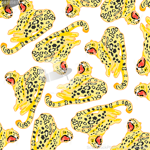 Image of Wildlife leopard decorative pattern on white background
